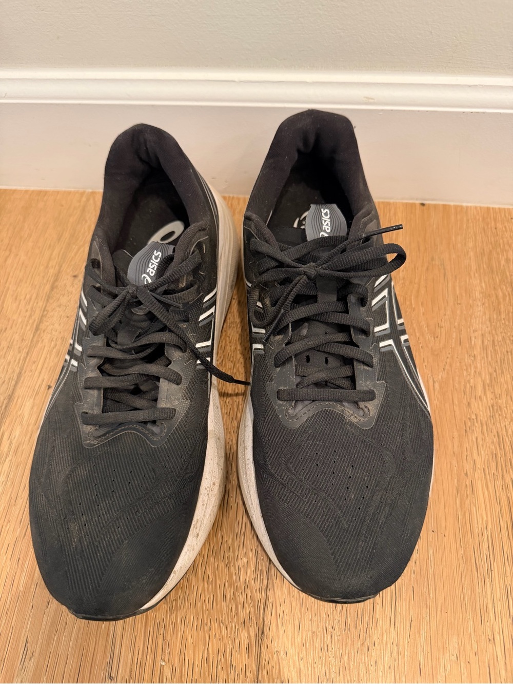 ASICS Black and White Men's Athletic Running Shoes